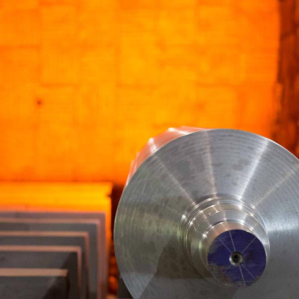 close up of a long circular metal